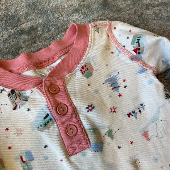 Hanna Andersson Christmas Town Long John Pajamas 90 cm 3T - Picture 5 of 11